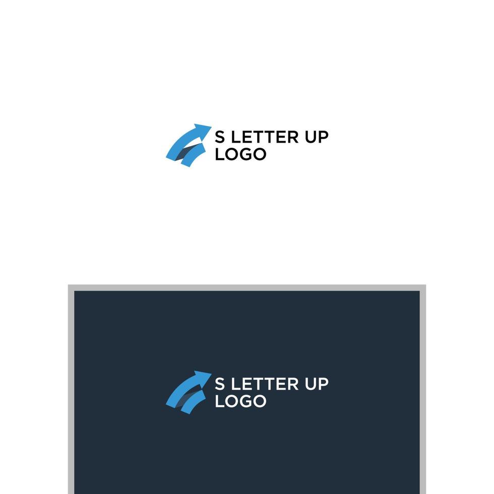 INITIAL S, RIBBON, AND ARROW UP LOGO vector