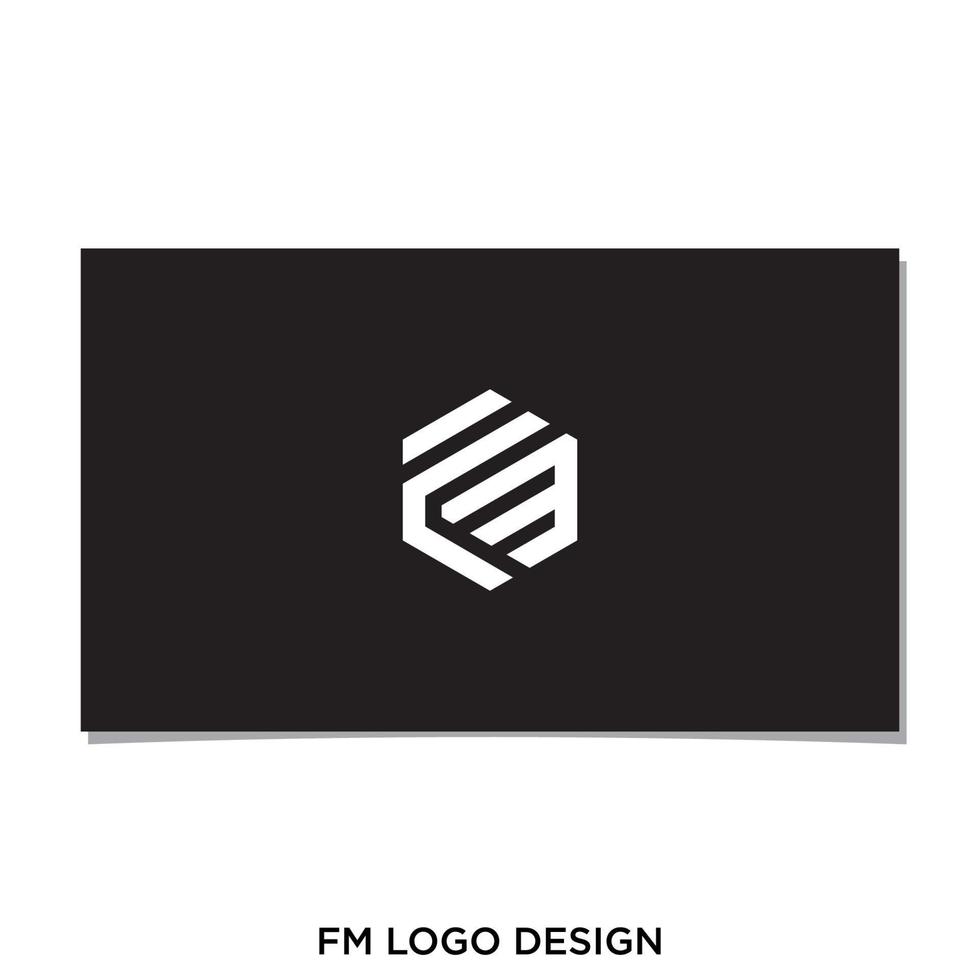 FM HEXAGON LOGO DESIGN VECTOR