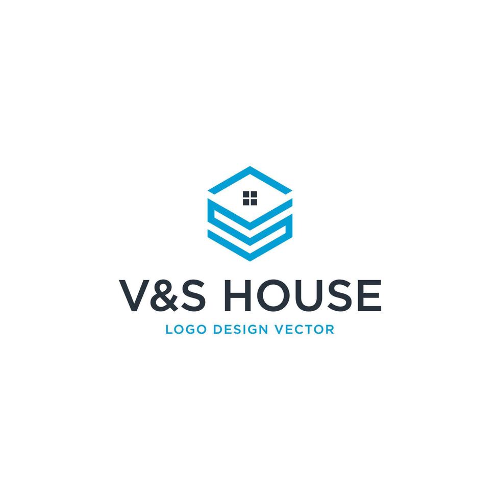V AND S ROOF LINES LOGO DESIGN vector