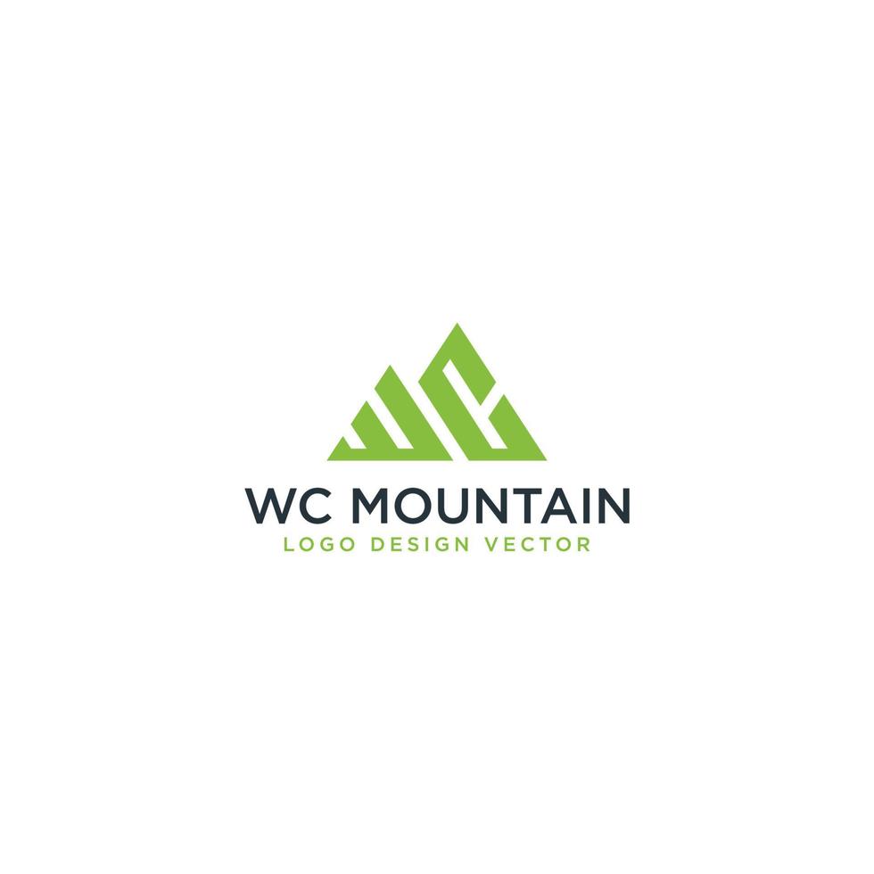 vector de diseño de logotipo de montaña wc
