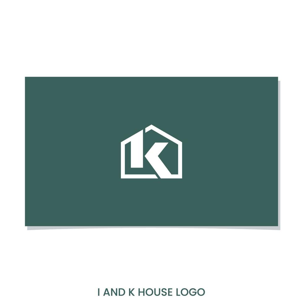 vector de diseño de logotipo de casa ik