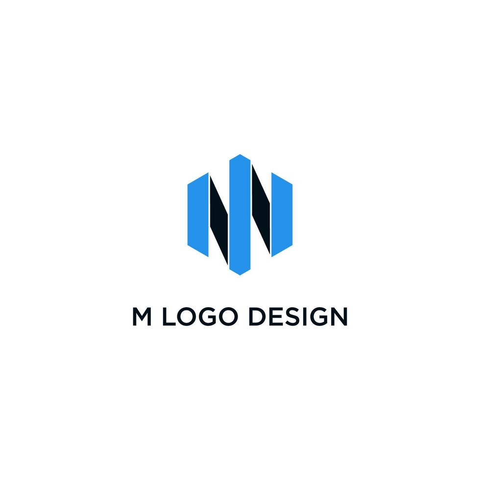 M  RIBBON LOGO DESIGN VECTOR