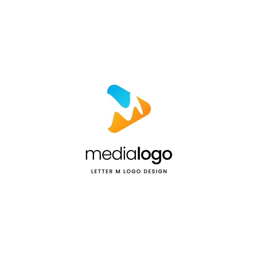 vector de diseño de logotipo de video m