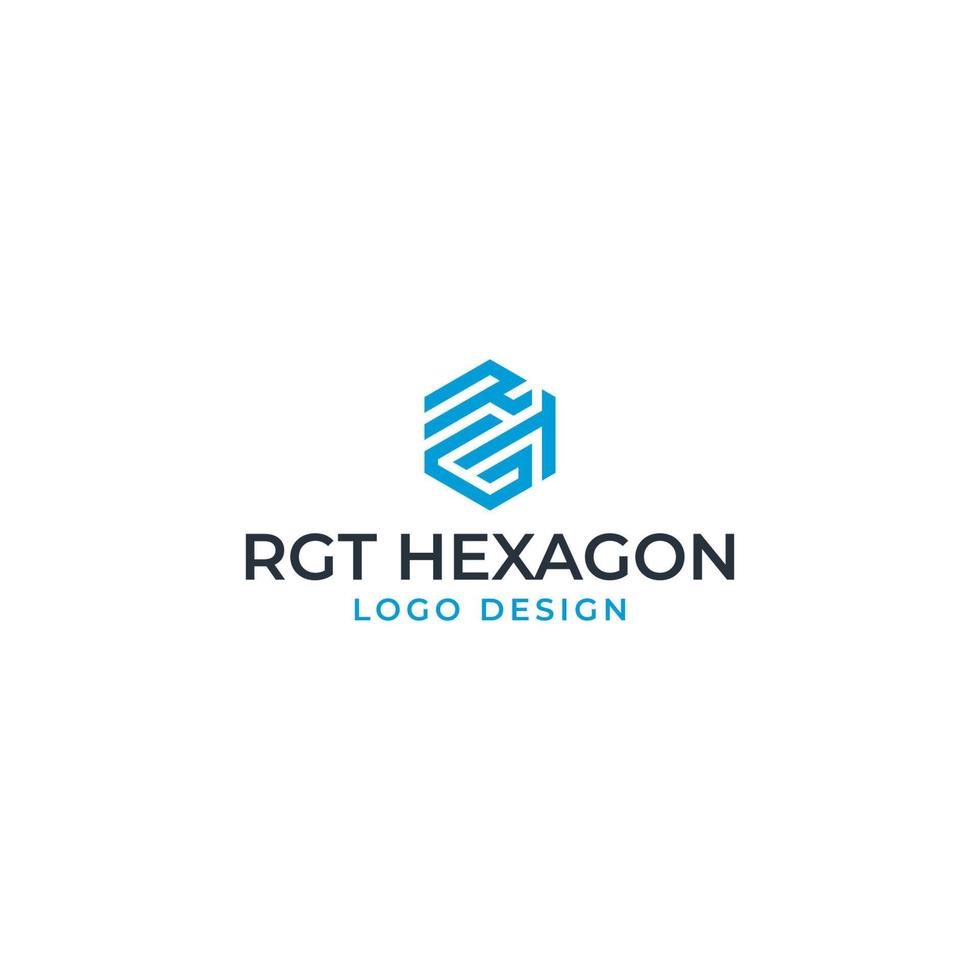 RGT OR RTG HEXAGON LOGO DESIGN VECTOR