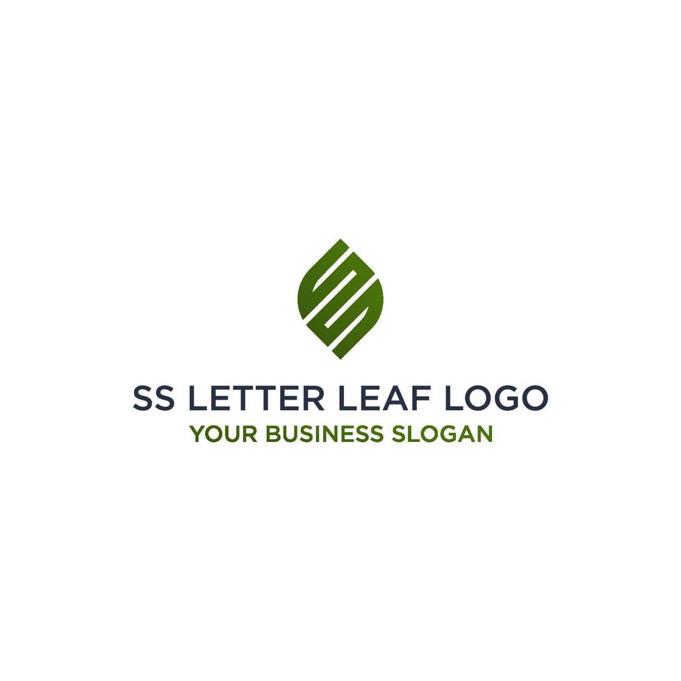 SS INITIAL LEAF LOGO DESIGN vector