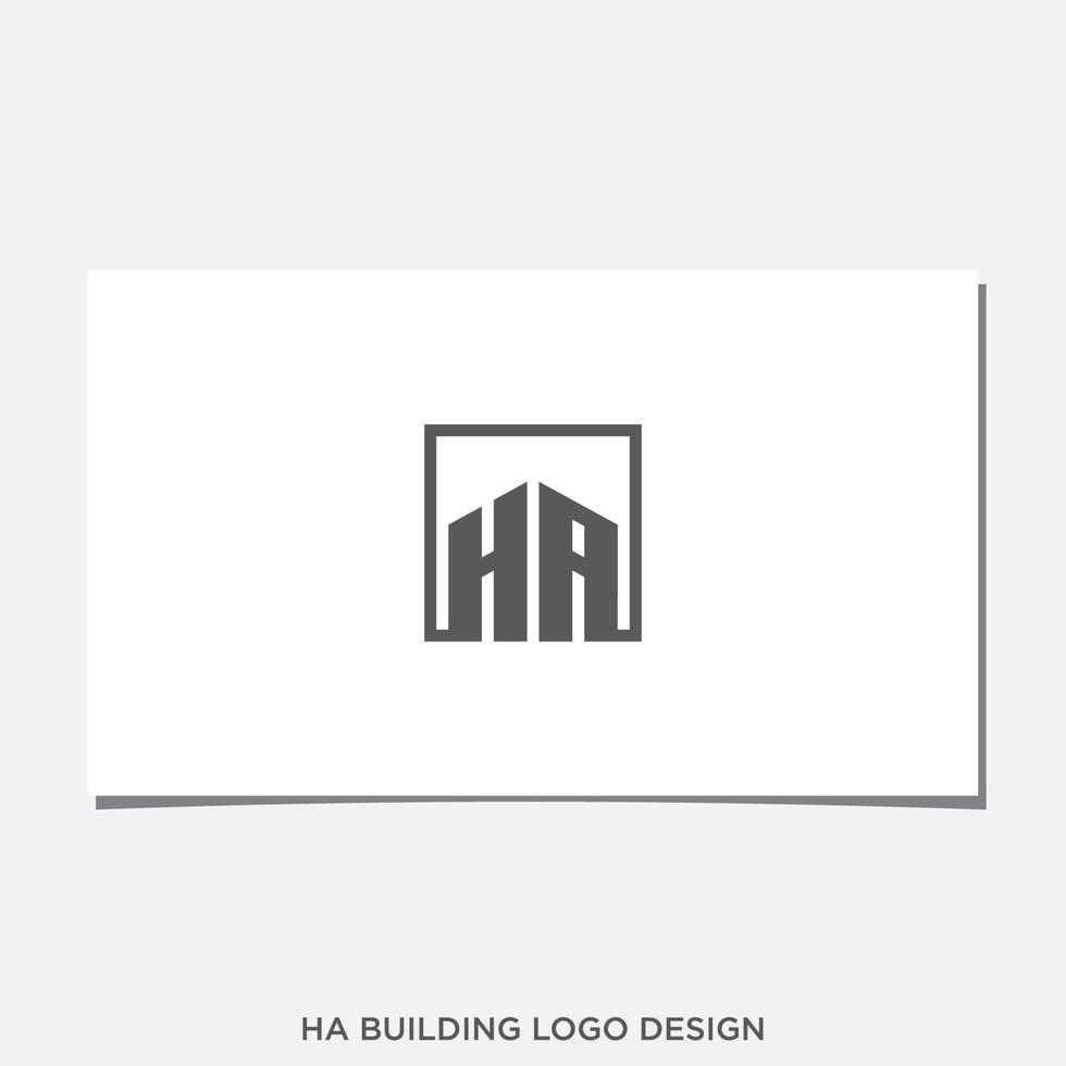 HA BUILDING LOGO DESIGN VECTOR
