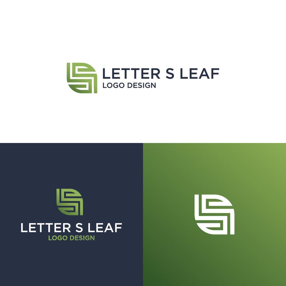 S LEAF LOGO DESIGN VECTOR