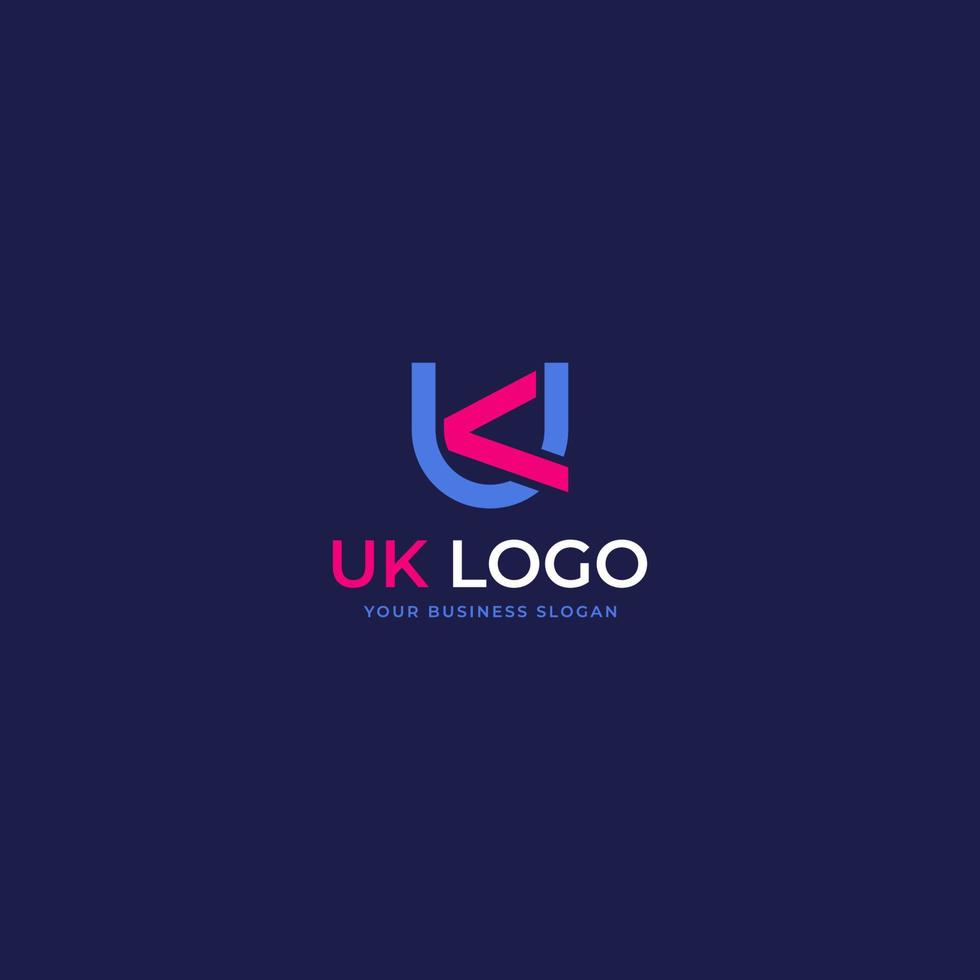 Reino Unido vector de diseño de logotipo inicial