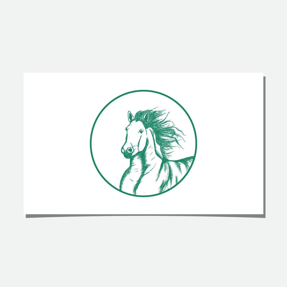 HEAD HORSE HAND DRAWN LOGO vector