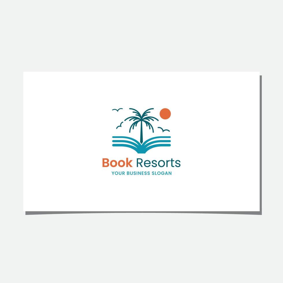 BOOK RESORT LOGO DESIGN VECTOR. vector