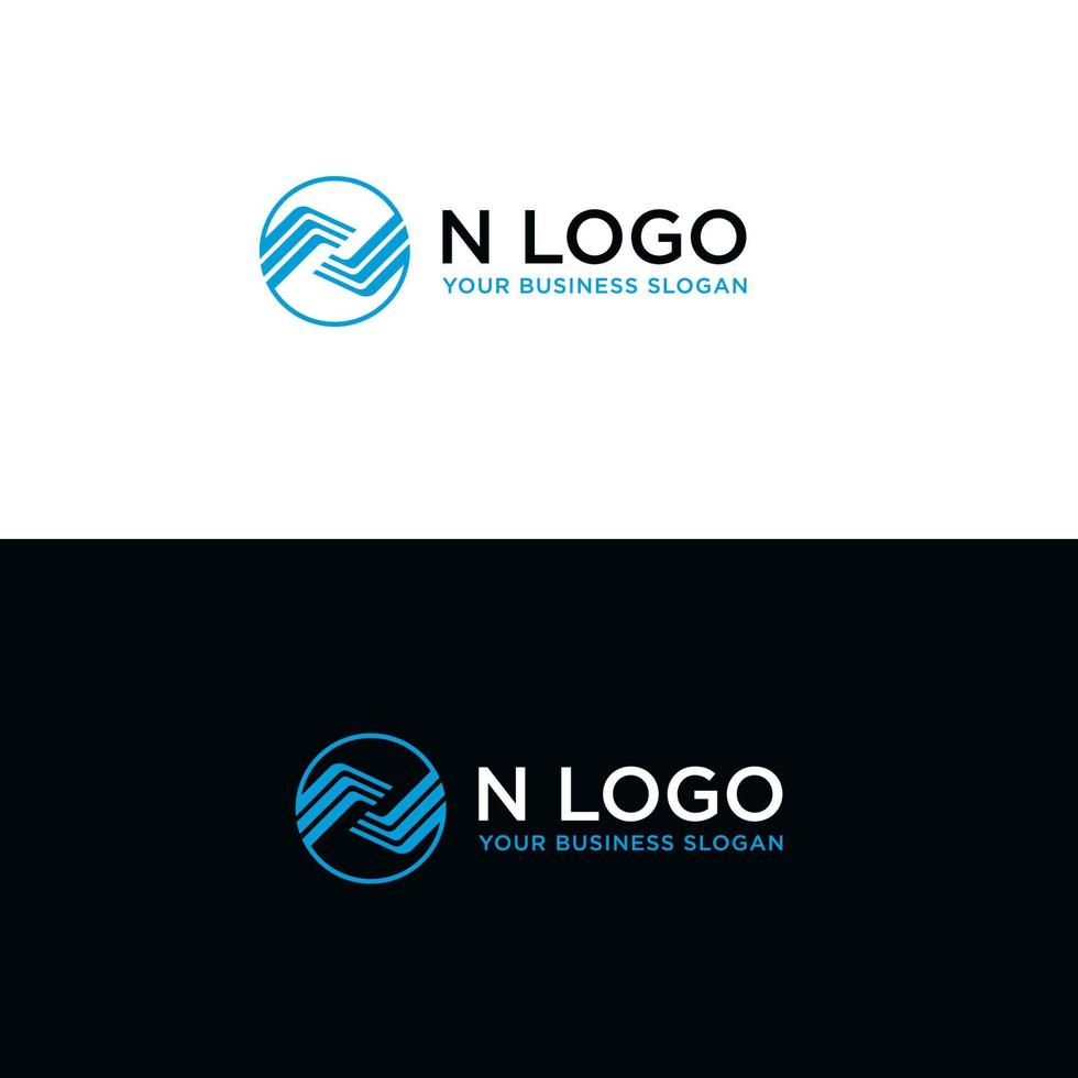 n en vector de diseño de logotipo de círculo