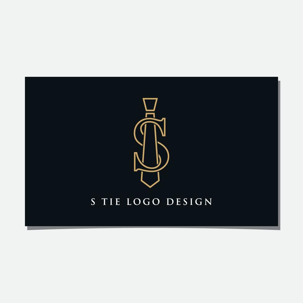 S INITIAL AND TIE LOGO DESIGN VECTOR
