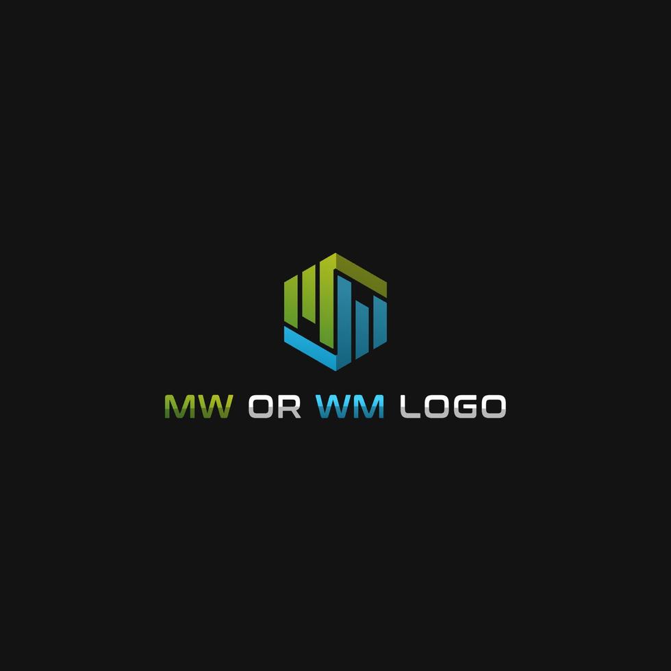 WM OR MW LOGO DESIGN vector