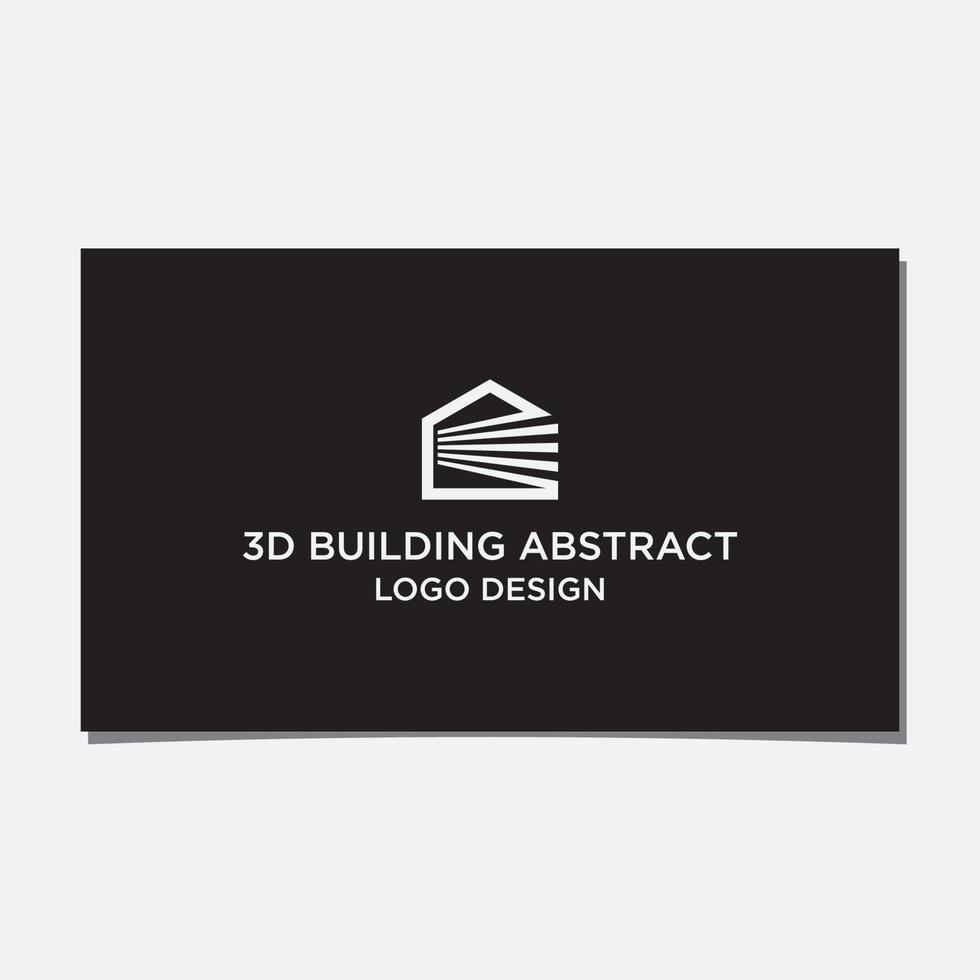 ABSTRACT 3D BUILDING LOGO DESIGN VECTOR