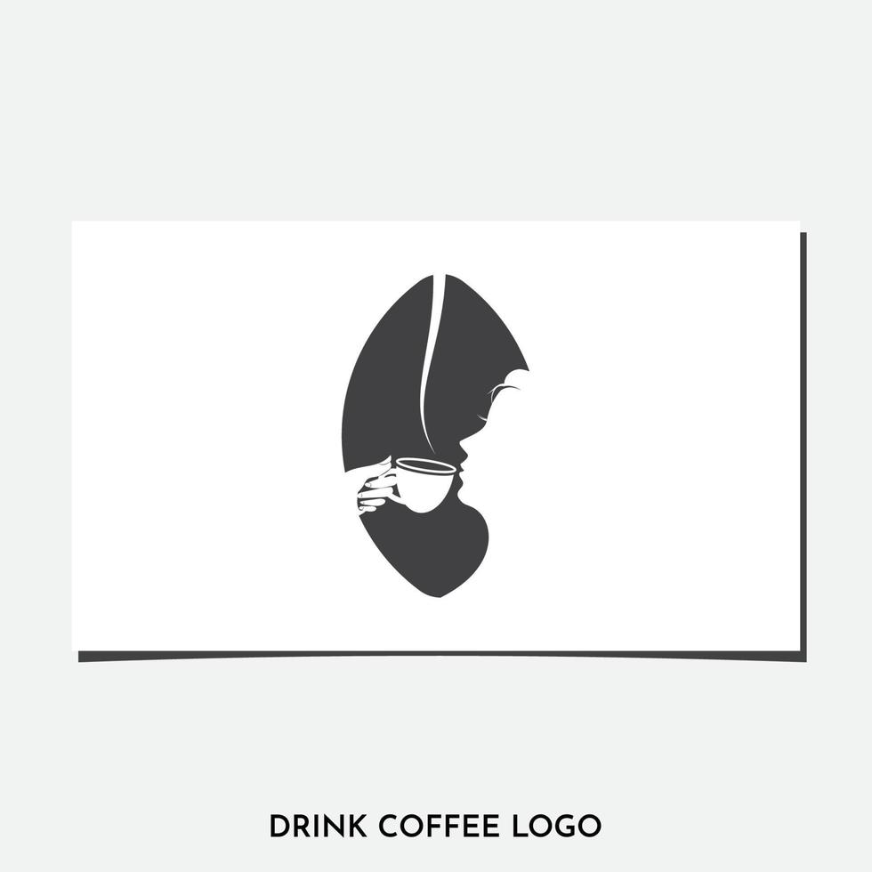 DRINK COFFEE LOGO DESIGN VECTOR