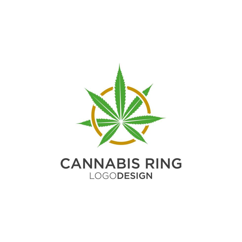 vector de diseño de logotipo de anillos de cannabis