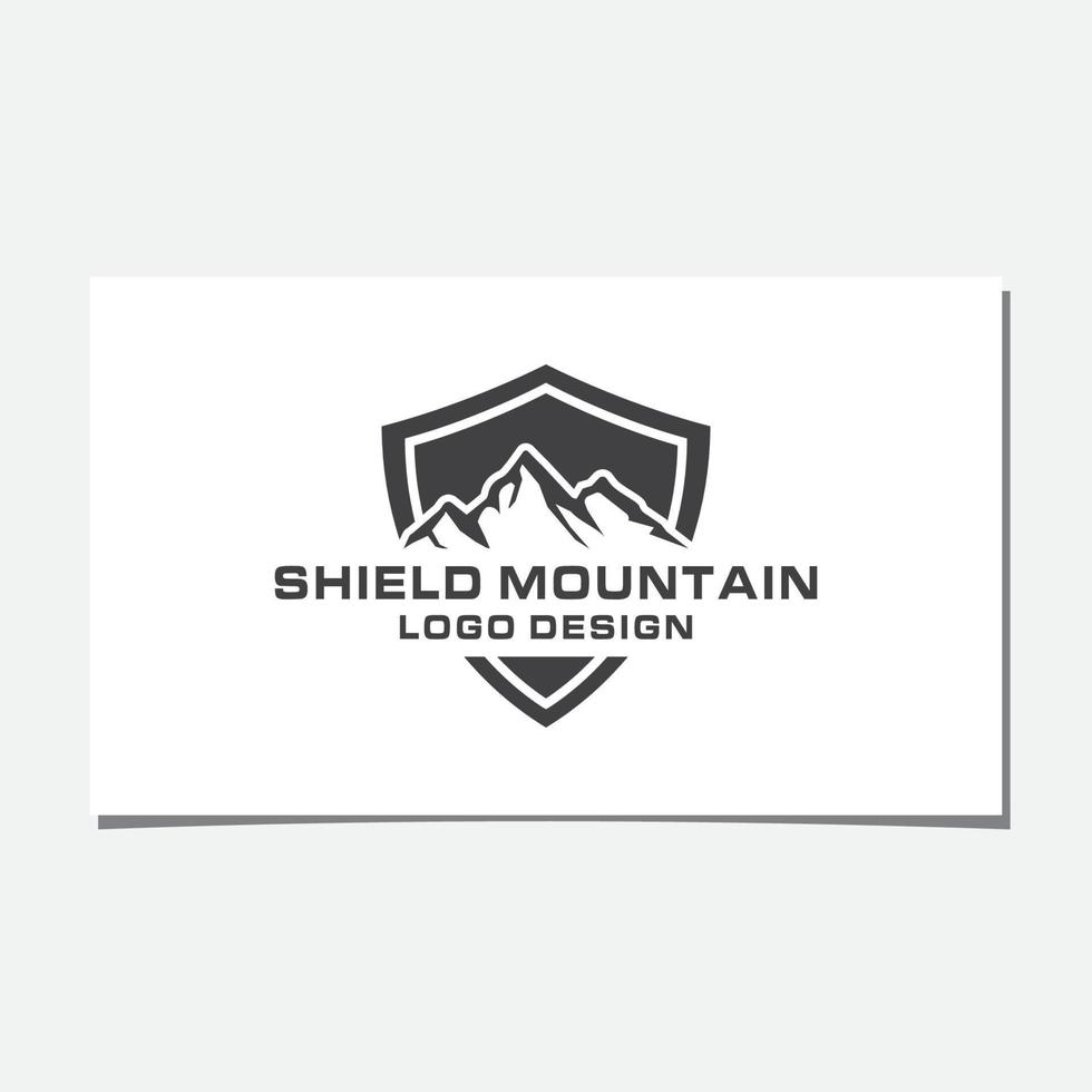 SHIELD MOUNTAIN LOGO DESIGN VECTOR