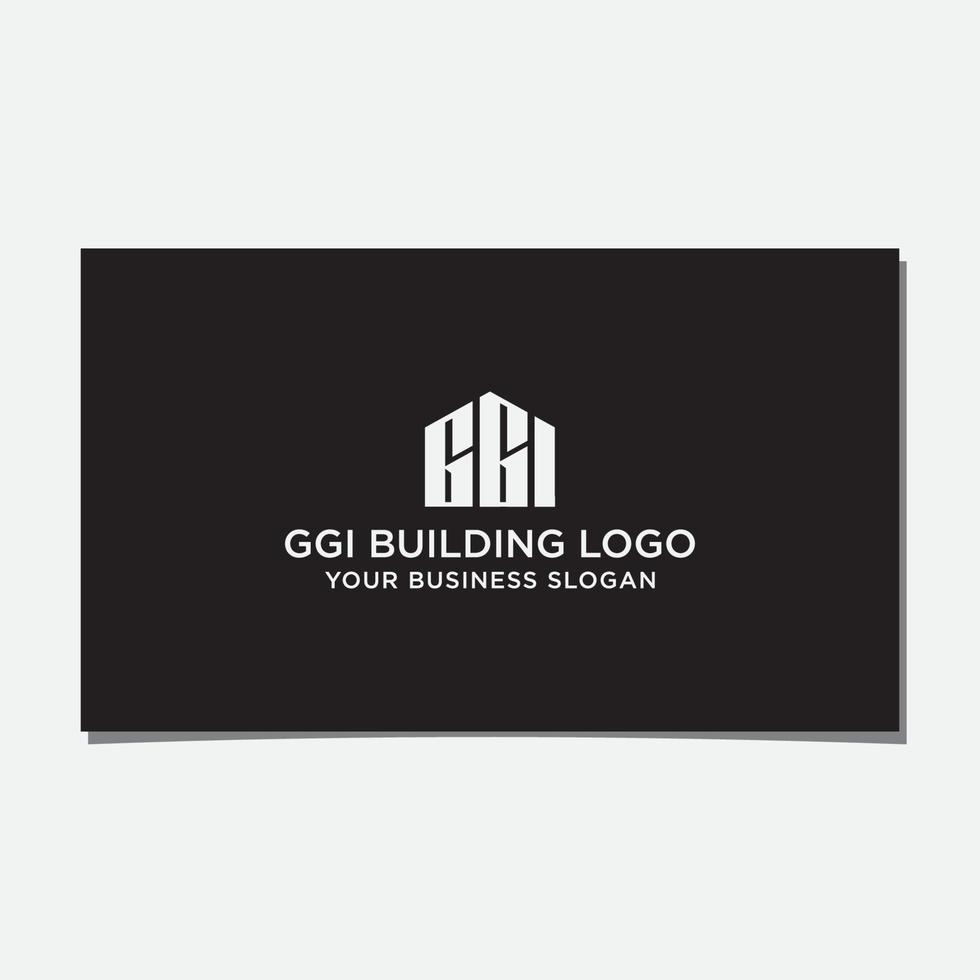 vector de diseño de logotipo de edificio ggi
