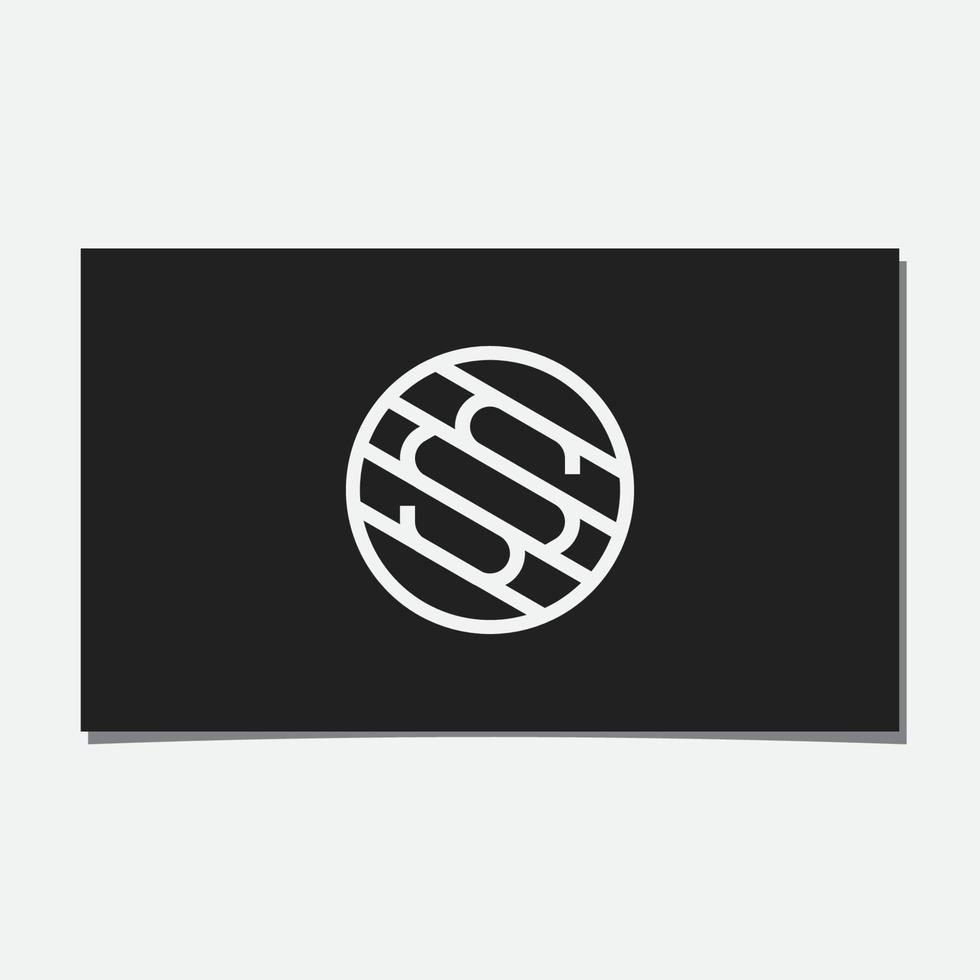SS LOGO WITH  CUT LINES IN CIRCLE vector