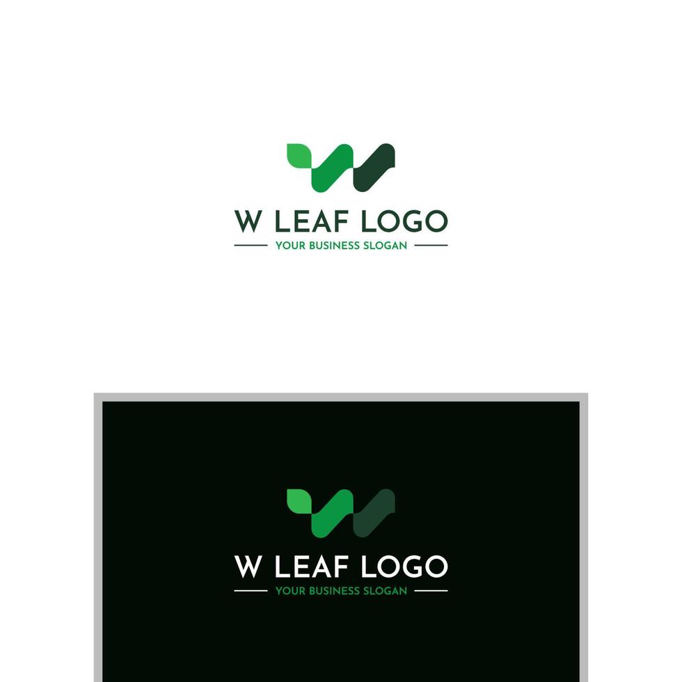 diseño de logotipo de hoja con letra w vector