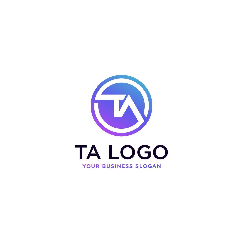 TA INITIAL LOGO DESIGN VECTOR