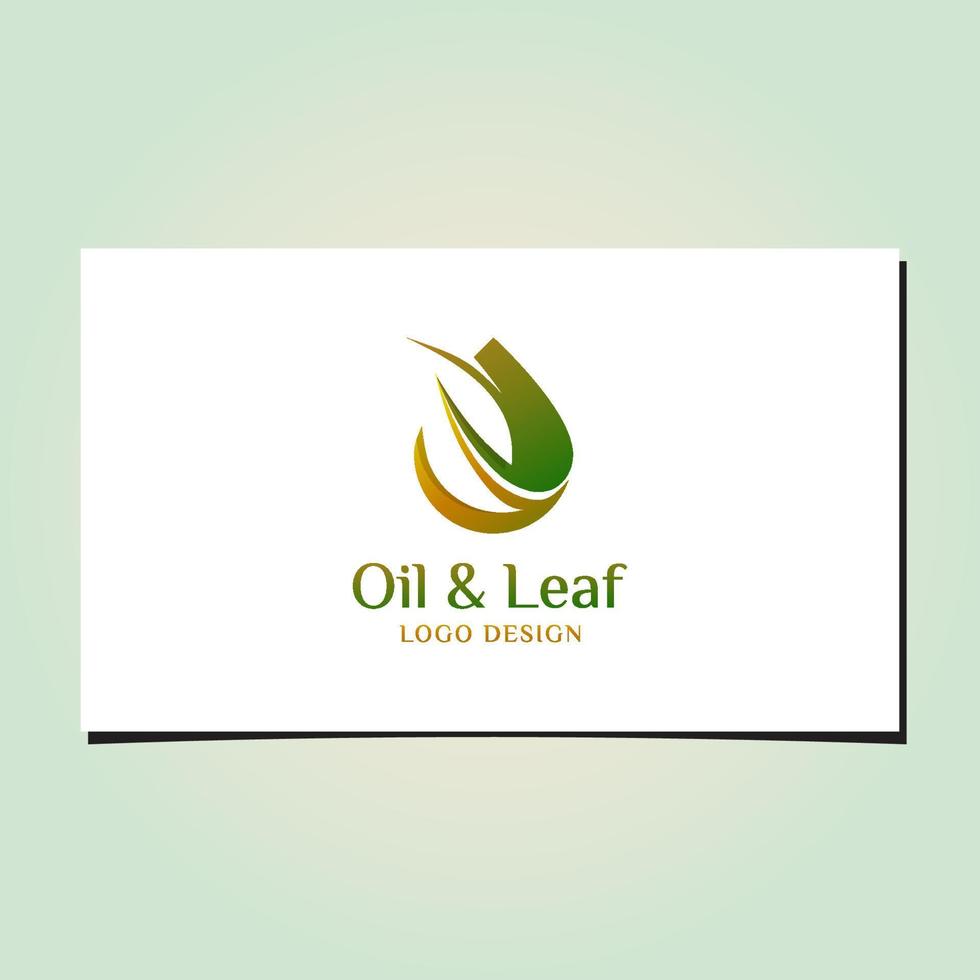 vector de diseño de logotipo de aceite y hoja