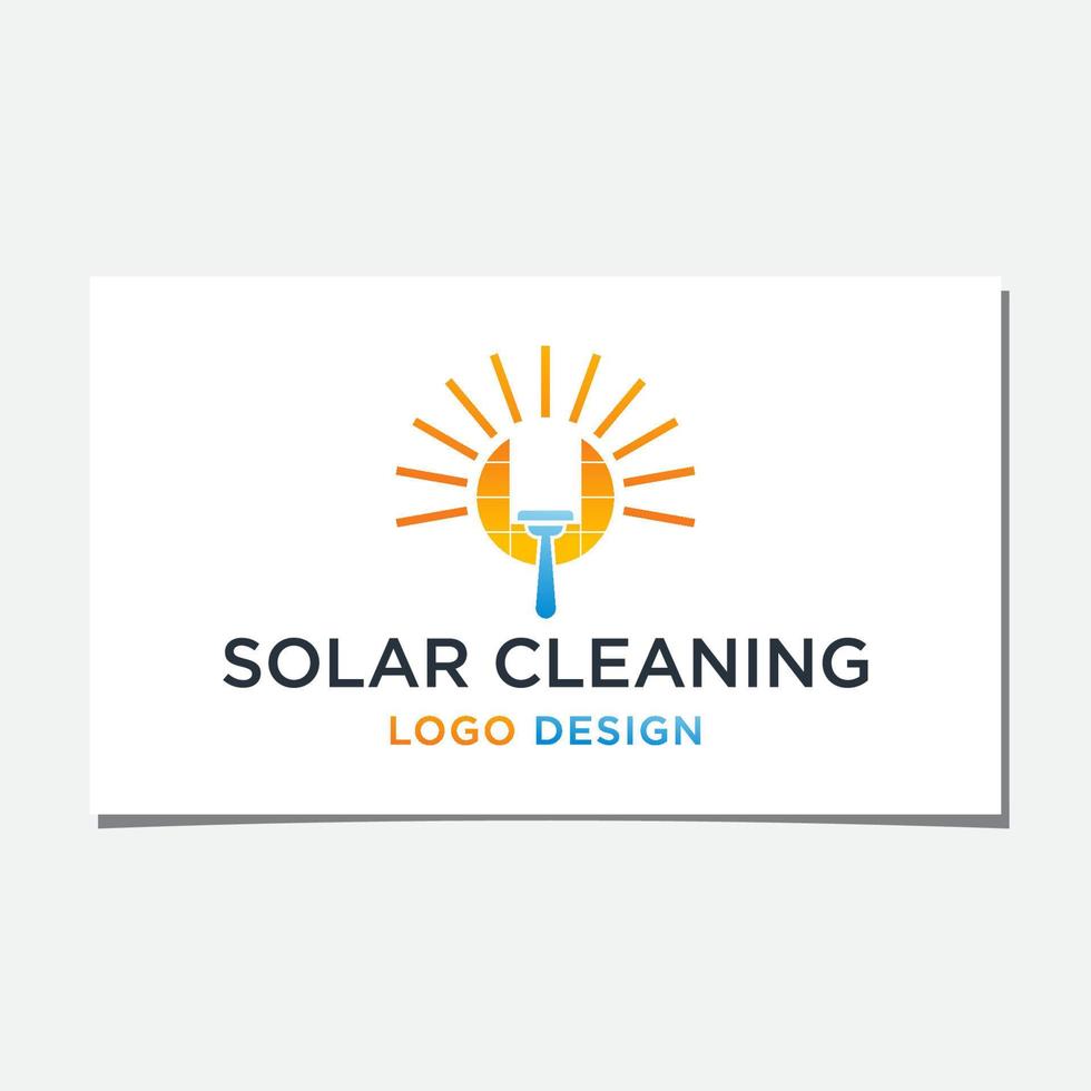 vector de diseño de logotipo de limpieza solar