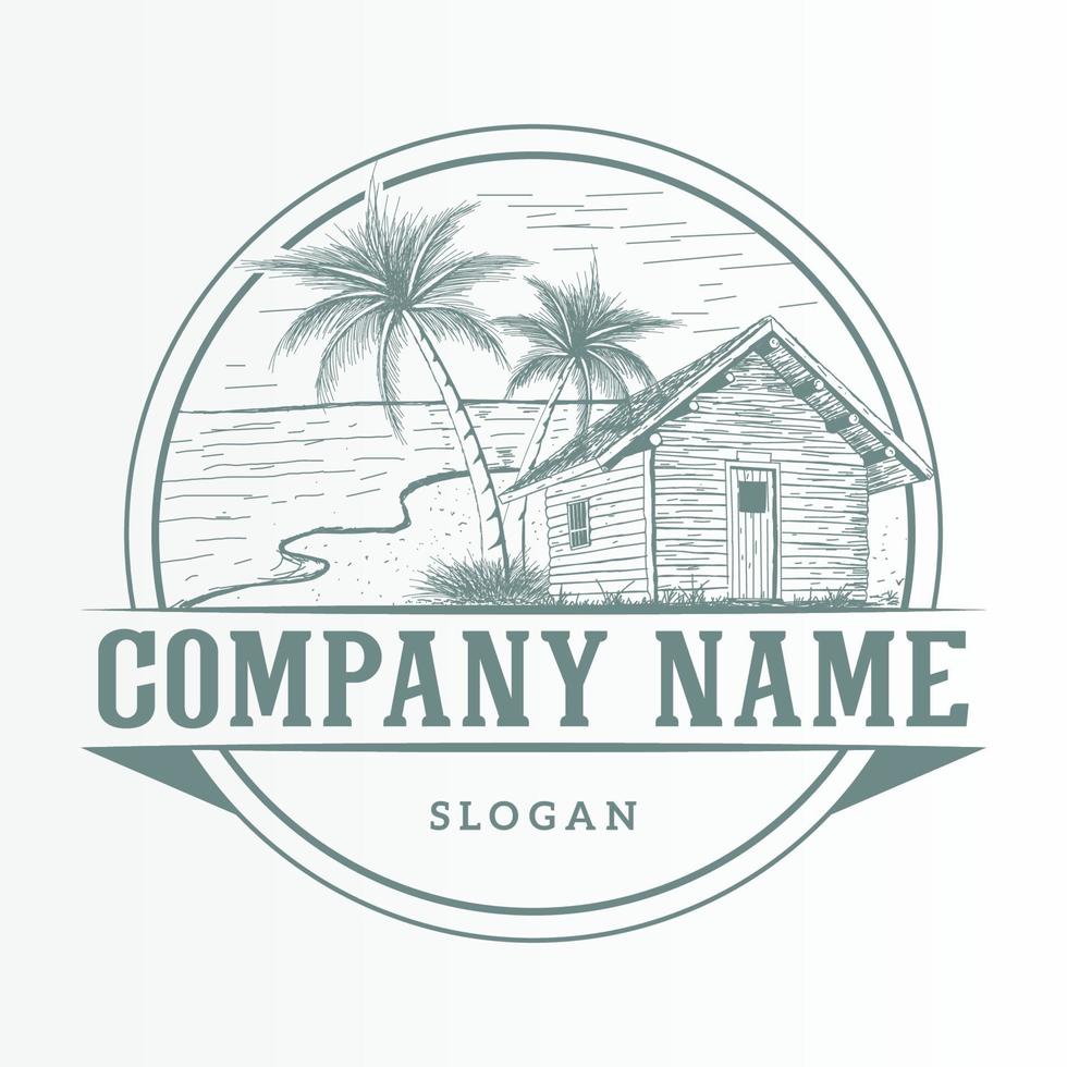 COAST CABIN VINTAGE LOGO DESIGN vector