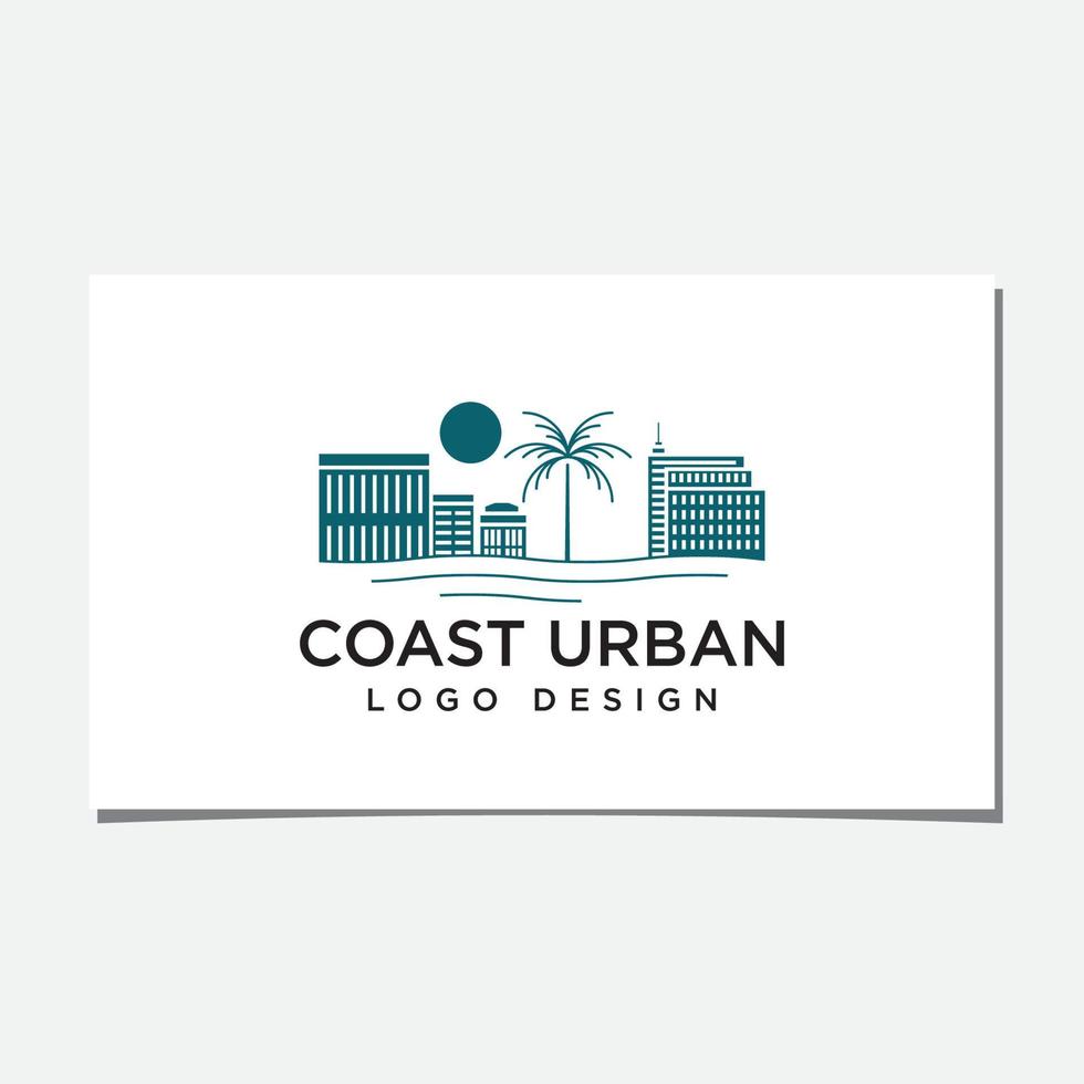 vector de diseño de logotipo urbano de la costa