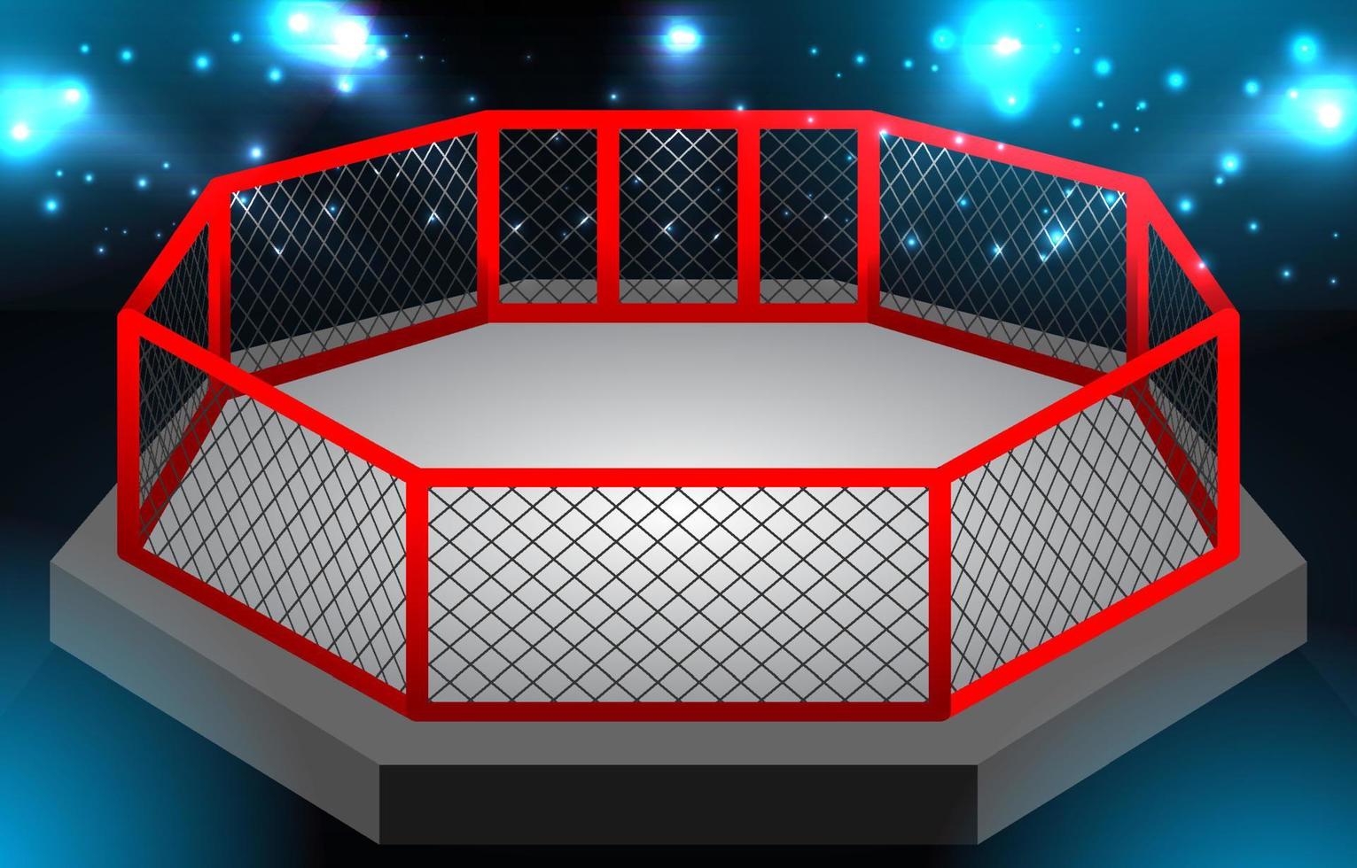 fondo de escenario de anillo de mma de octágono vector