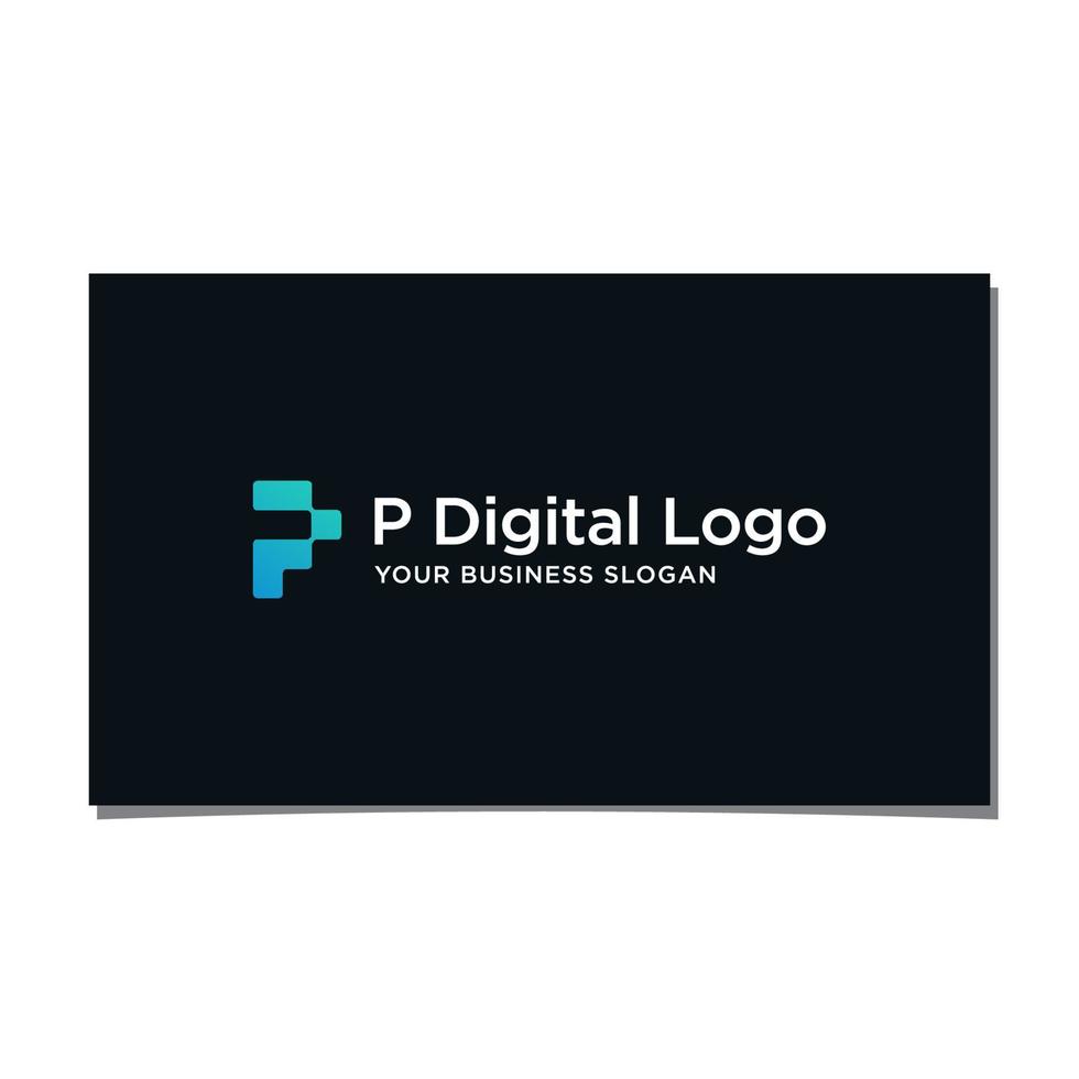 P DIGITAL LOGO DESIGN VECTOR