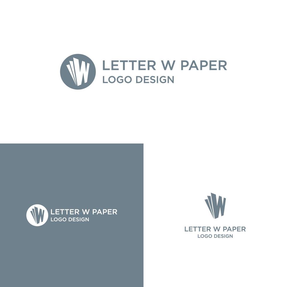 diseño de logotipo de papel de letra w vector