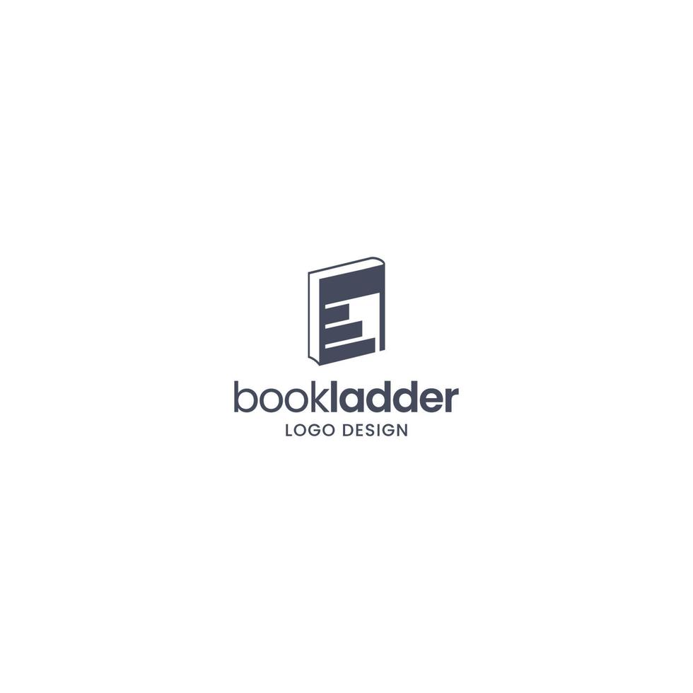 vector de diseño de logotipo de escalera de libro