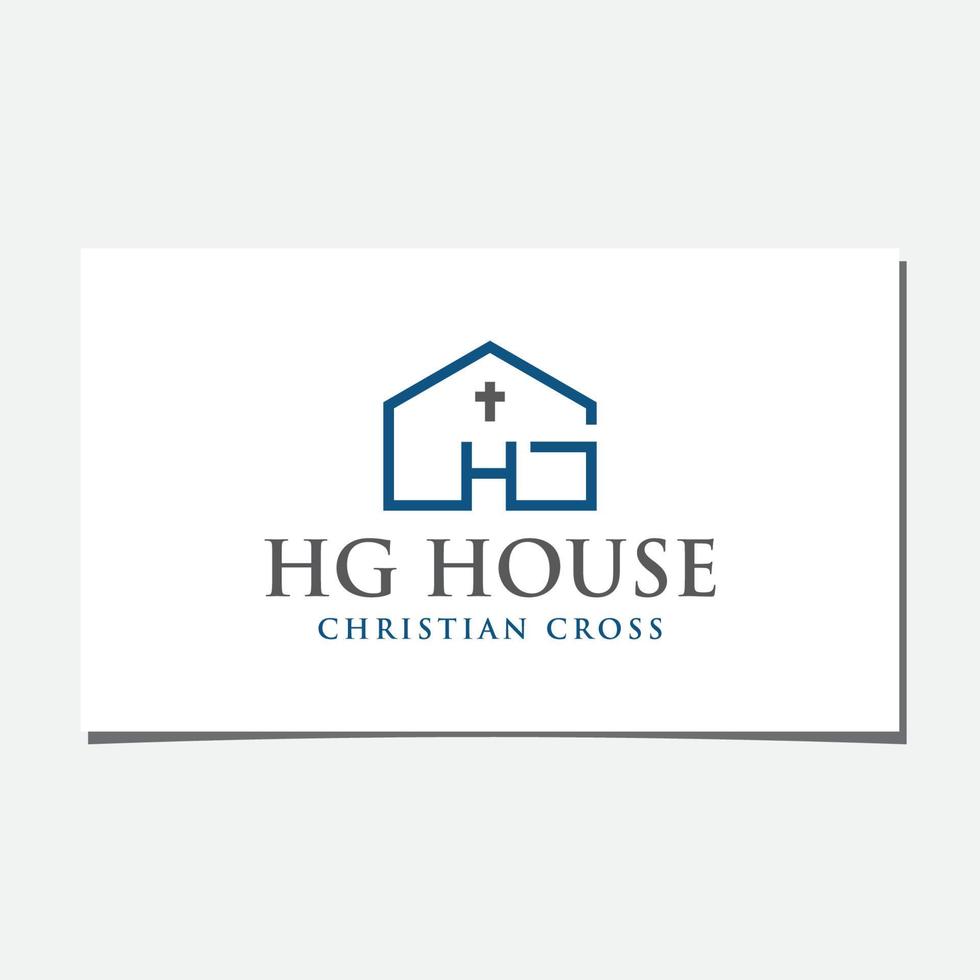 GH OR HG CHRISTIAN HOUSE LOGO DESIGN vector
