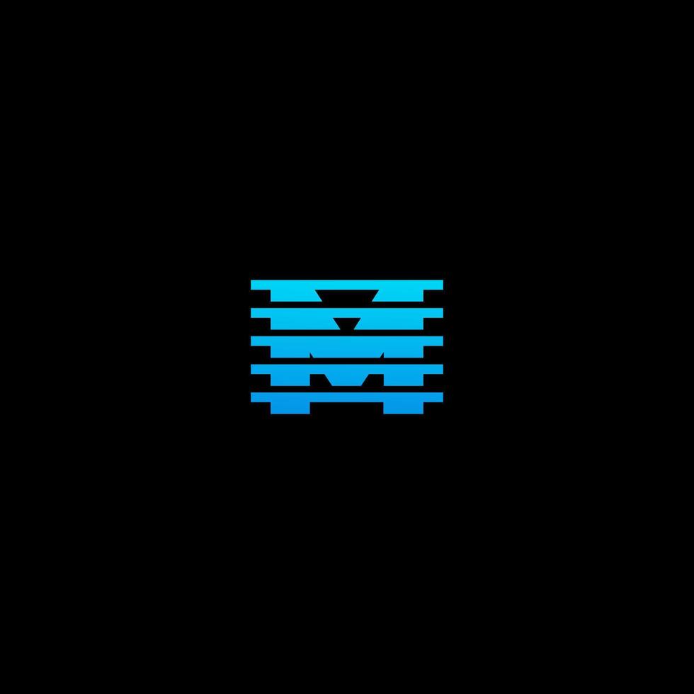 M INITIAL LOGO DESIGN VECTOR