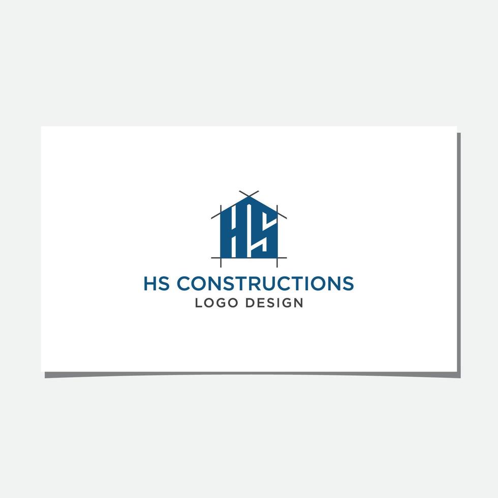 HS CONSTRUCTIONS LOGO DESIGN VECTOR