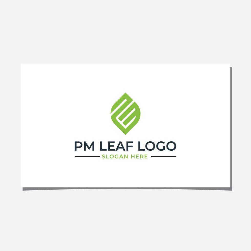 PM LEAF LOGO DESIGN VECTOR