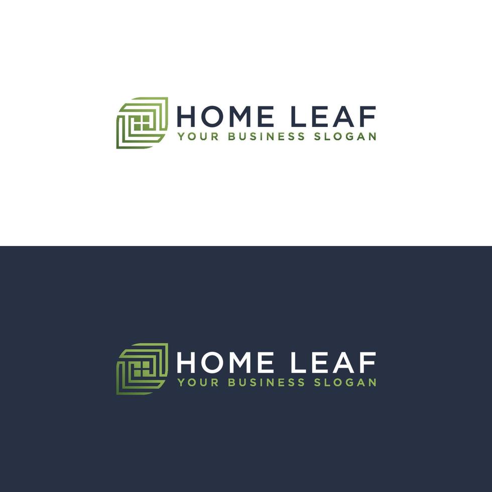 WINDOW AND LEAF LOGO DESIGN VECTOR