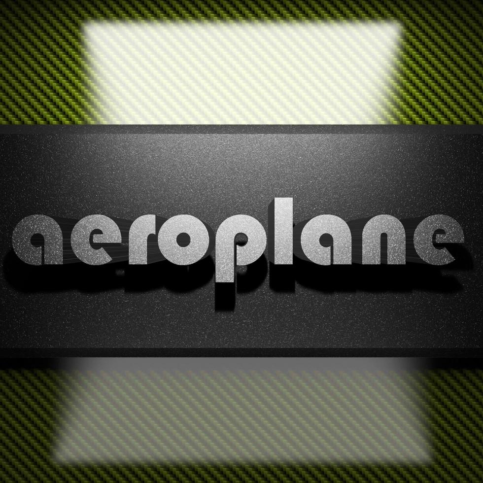 aeroplane word of iron on carbon photo