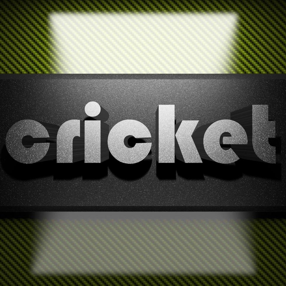 cricket word of iron on carbon photo