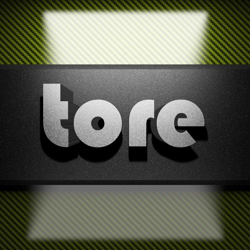 tore word of iron on carbon photo