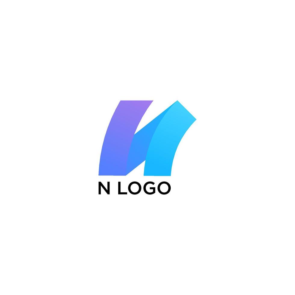 N RIBBON LOGO DESIGN VECTOR
