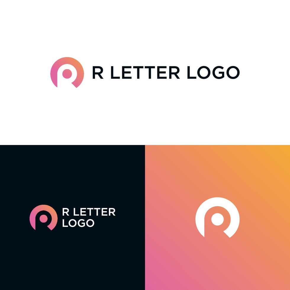 vector de diseño de logotipo de punto r