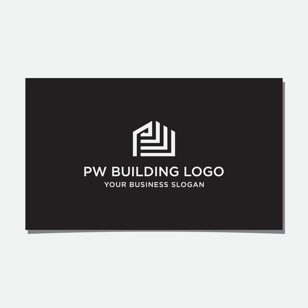 vector de diseño de logotipo de casa pw