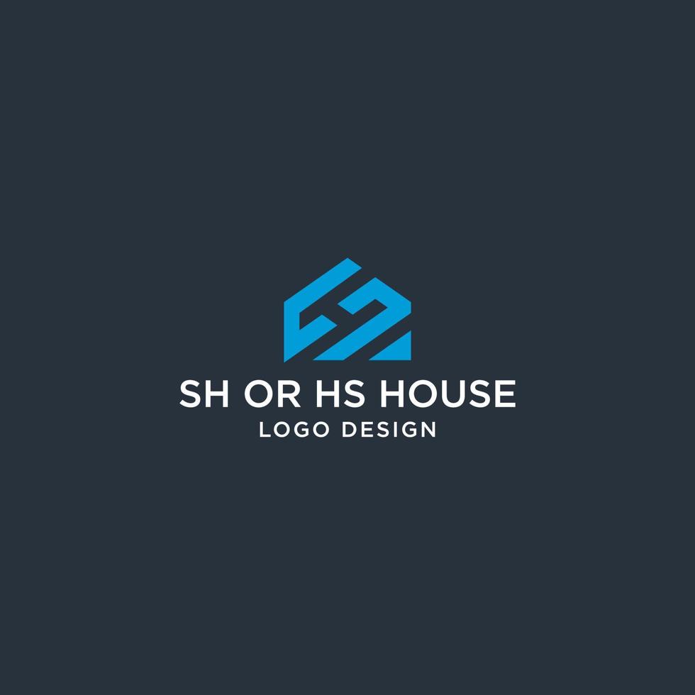 vector de diseño de logotipo sh o hs