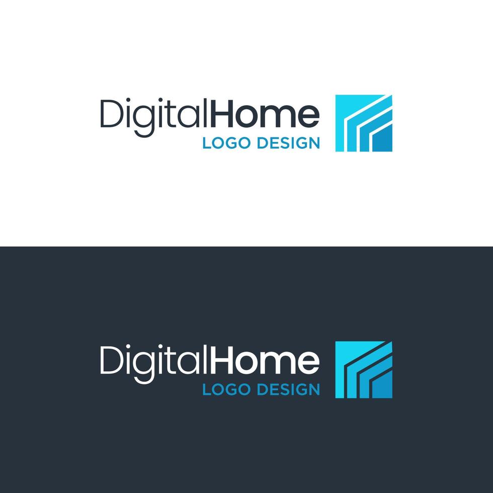 vector de diseño de logotipo de construcciones de techo digital