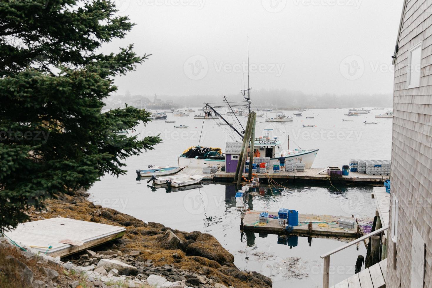 Boat at a dock photo