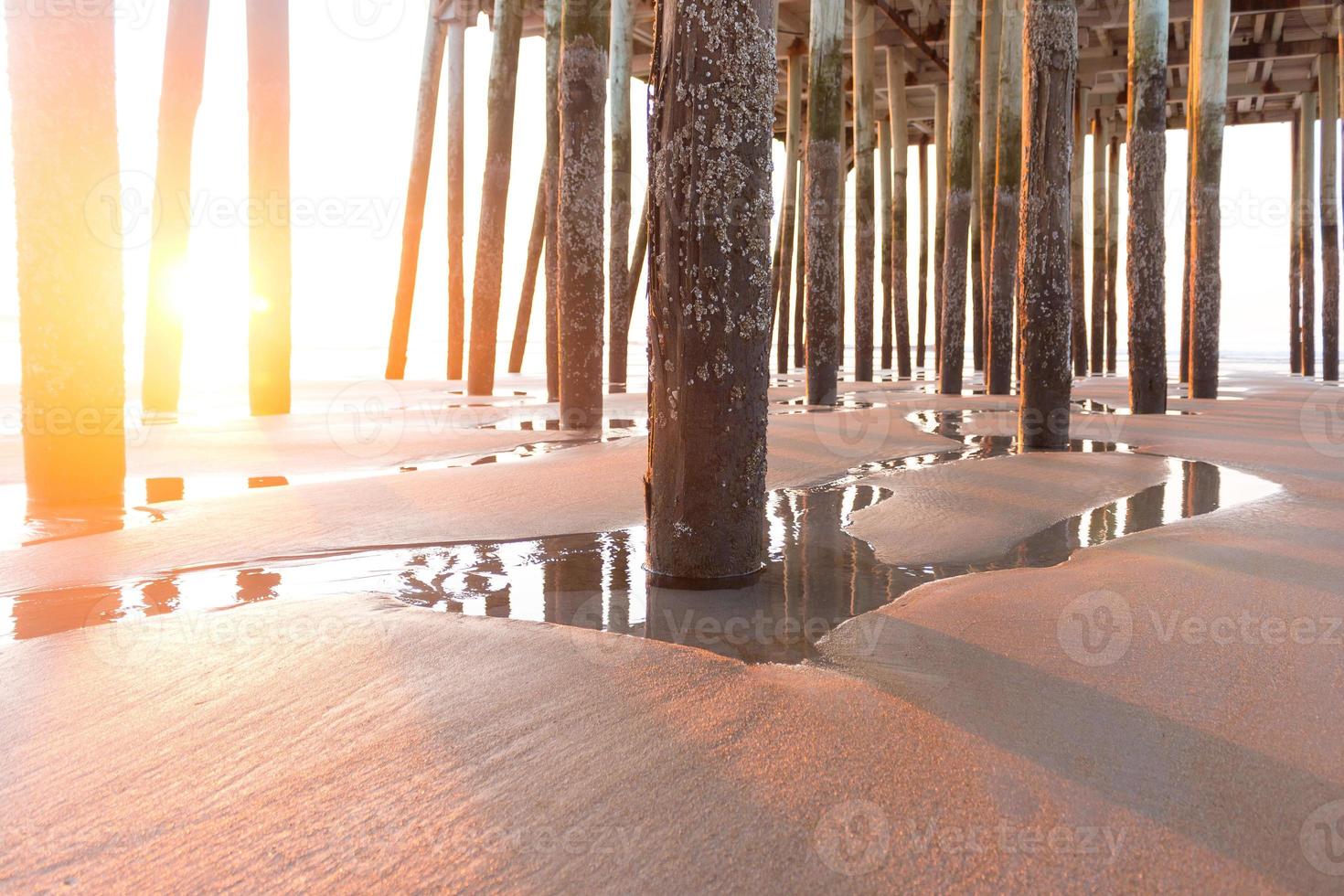 Sunset through the piers photo