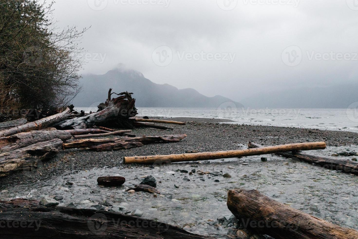 Overcast beach day photo