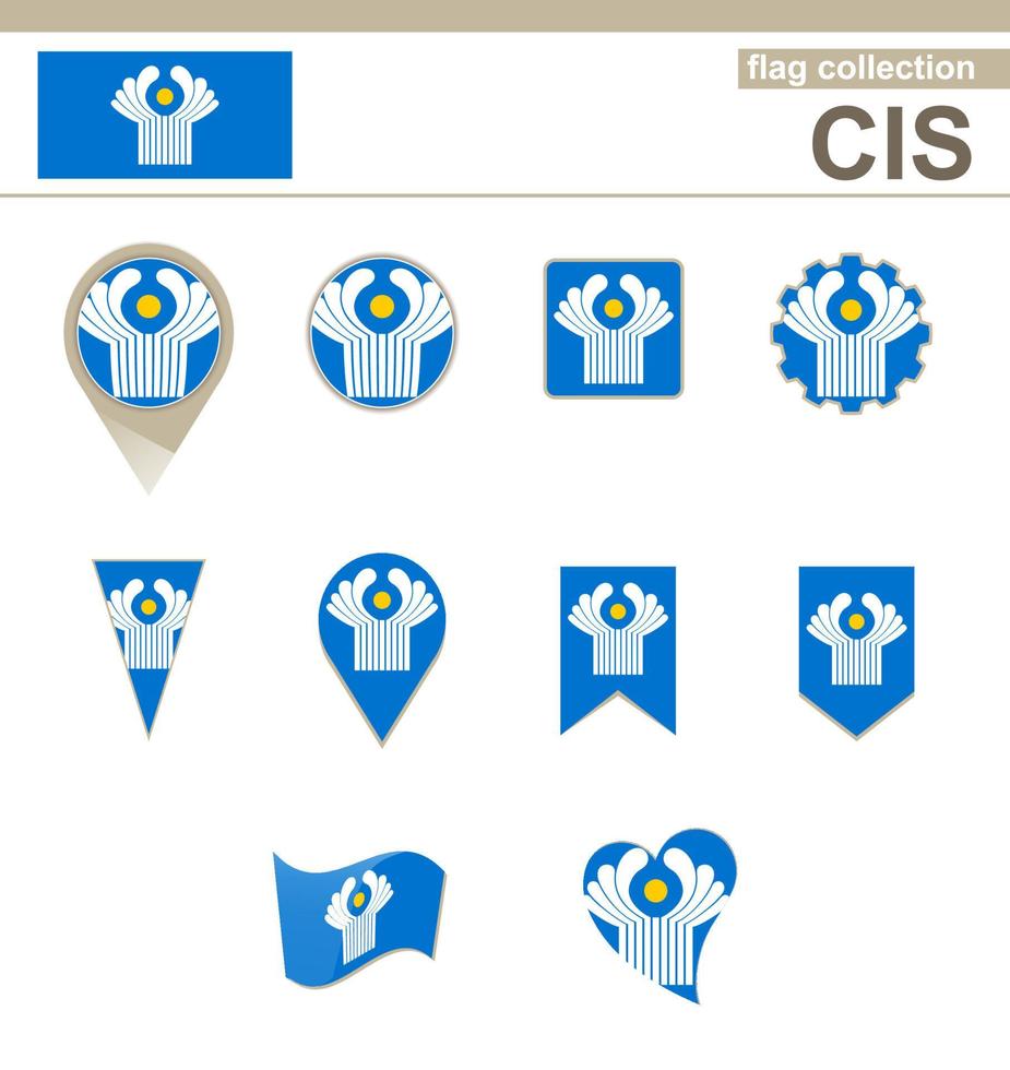 colección de banderas cis vector